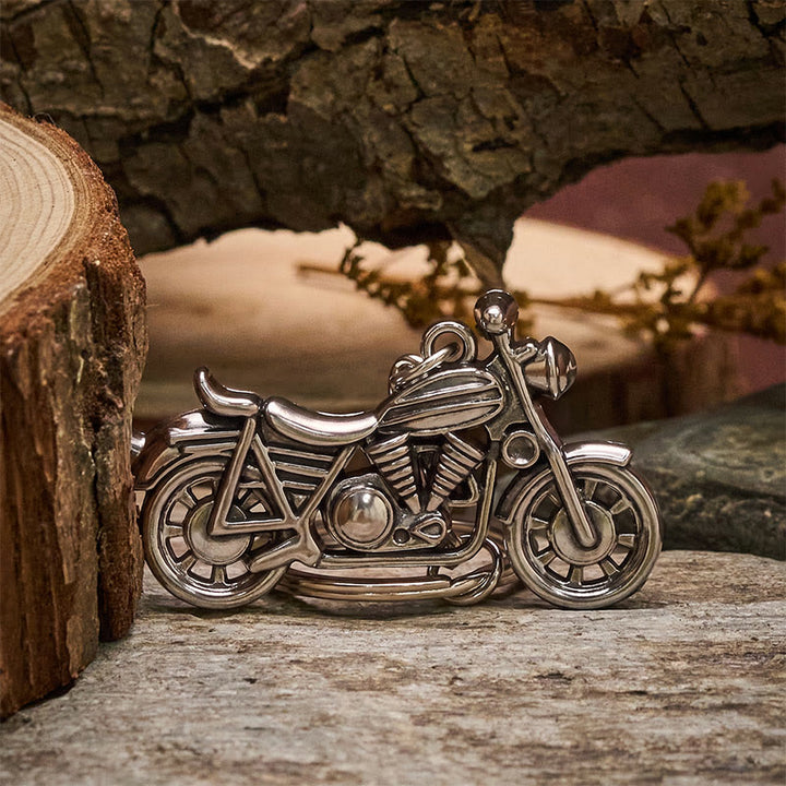Mini Brass Cutting Knife & Motorcycle Pendant Keychain - image 2