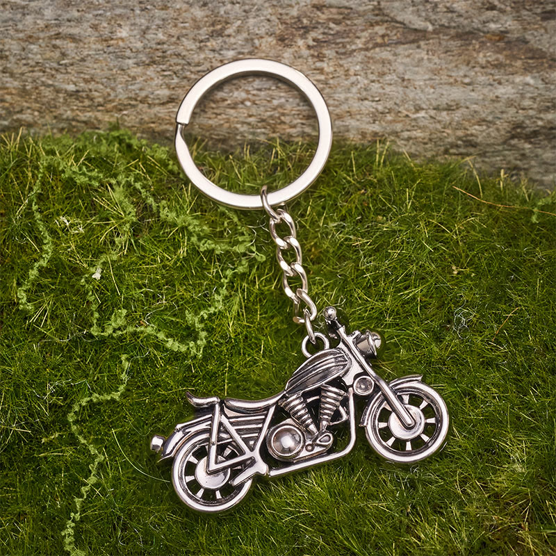 Mini Brass Cutting Knife & Motorcycle Pendant Keychain - image 4