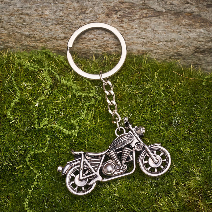 Mini Brass Cutting Knife & Motorcycle Pendant Keychain - image 4