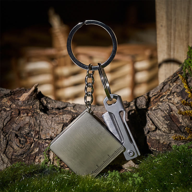 EDC Folding Knife & Tiny Tape Measure Keychain - Style#1 - image 0