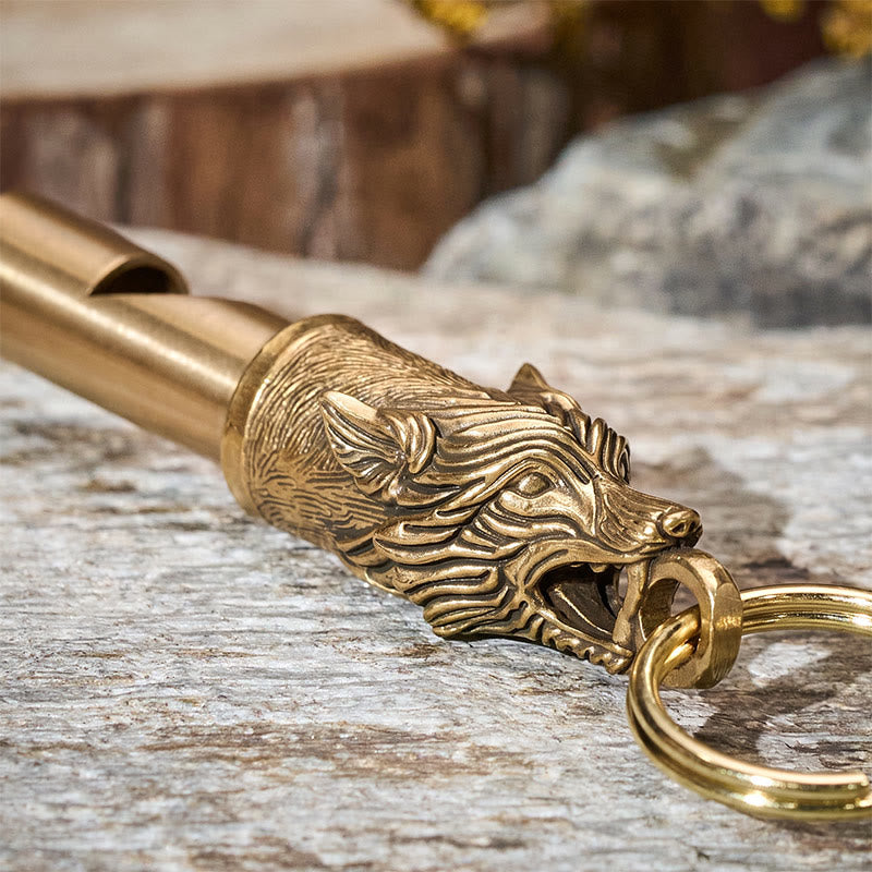 EDC Retractable Utility Knife & Wolf Emergency Whistle Keychain - image 3