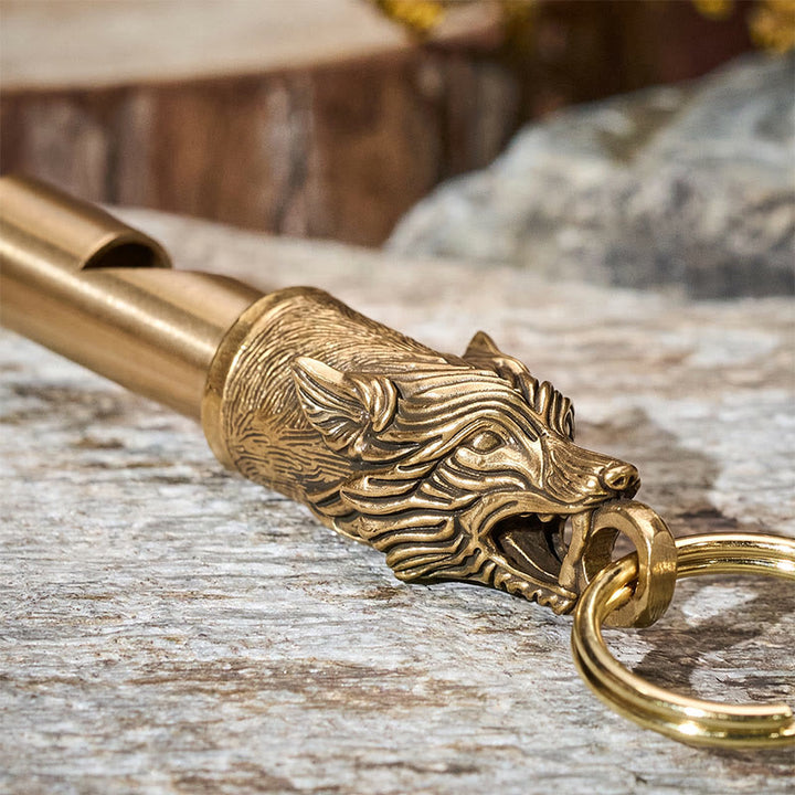 EDC Retractable Utility Knife & Wolf Emergency Whistle Keychain - image 3