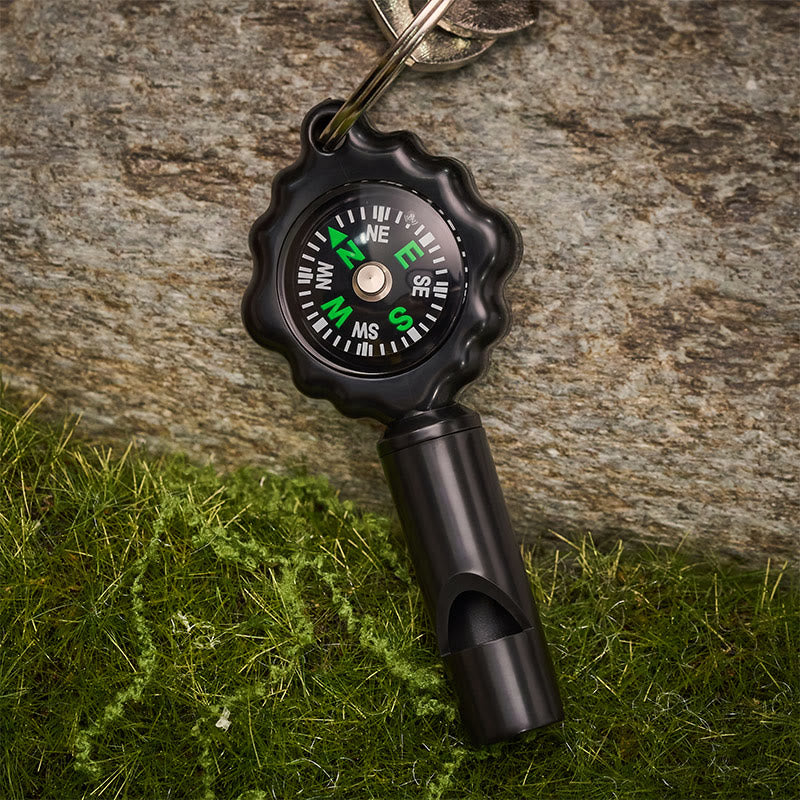 EDC Multi Tool Survival Whistle With Compass Keychain - image 3