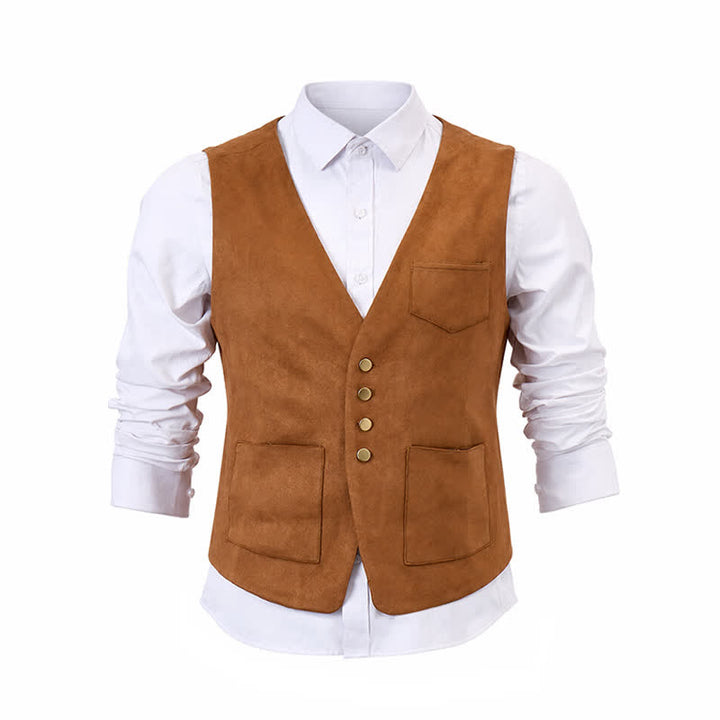 Men's Traditional Western Essential Brown Cowboy Vest - image 9