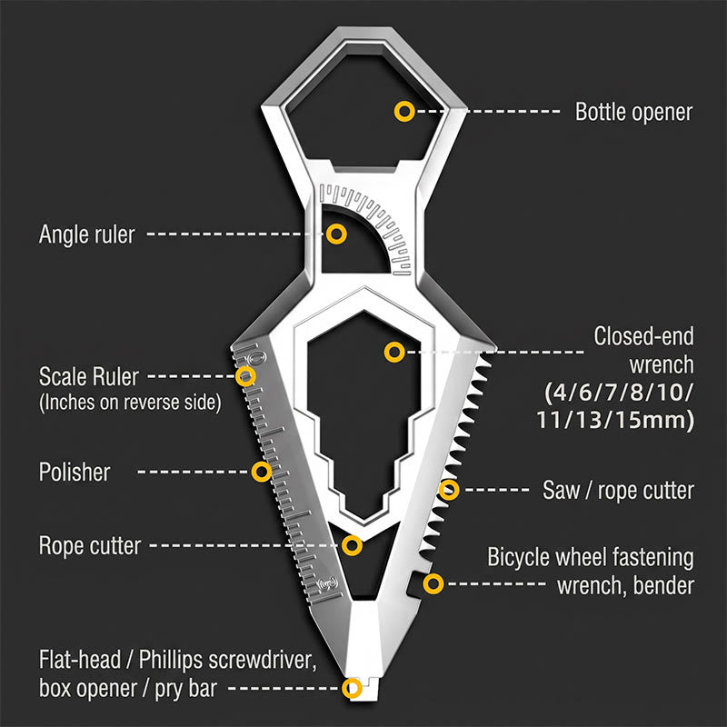EDC Tool Retractable Key Carabiner with Compass Keychain - image 1