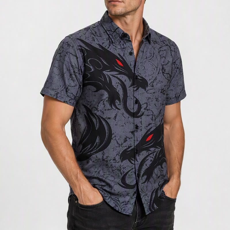 Men's Gothic Black Dragon 3D Print Streetwear Sport Daily Shirt - image 3
