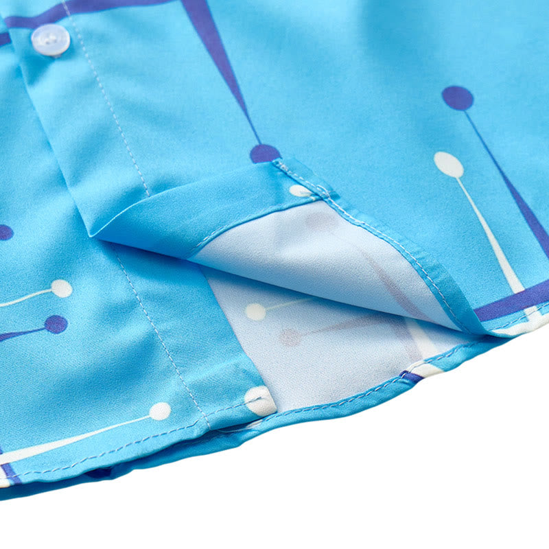 Men's Summer BeachRetro Geometric Line Dot Print Shirt - image 9