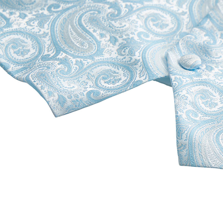 Men's Paisley Jacquard Waistcoat 3 Piece Set Suit Vest - image 13