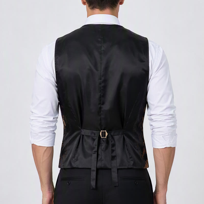 Men's Luxury Vintage Baroque Print Party Club Suit Vest - image 2