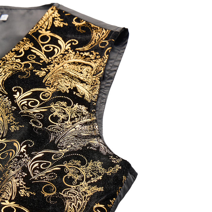 Men's Luxury Vintage Baroque Print Party Club Suit Vest - image 7