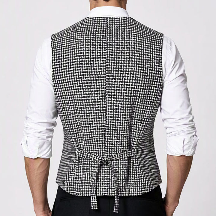 Men's Houndstooth Double Breasted U-neck Suit Vest - image 2