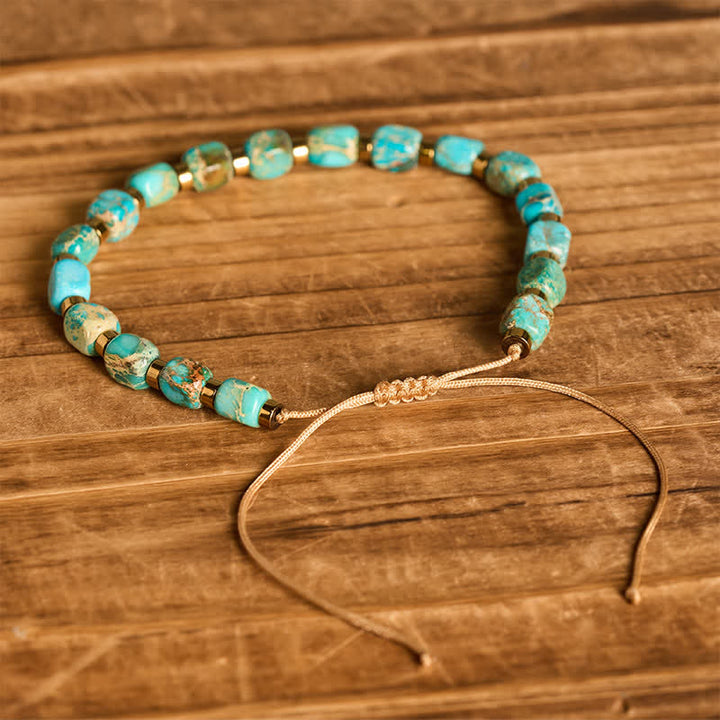 Boho Turquoise Bead Adjustable Braided Cord Bracelet - image 4