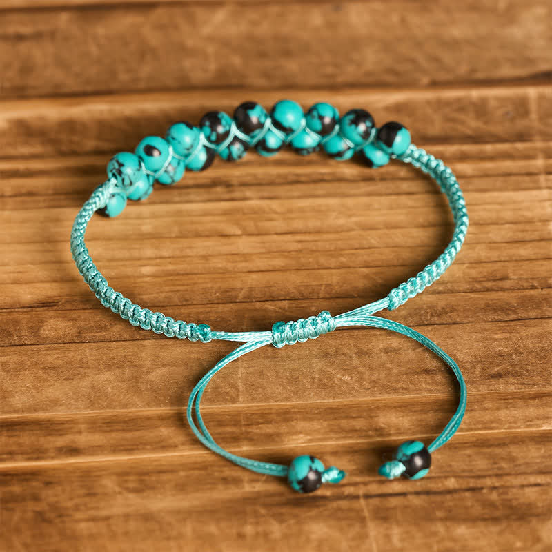 Healing Double Row Turquoise Beaded Macrame Bracelet - image 16