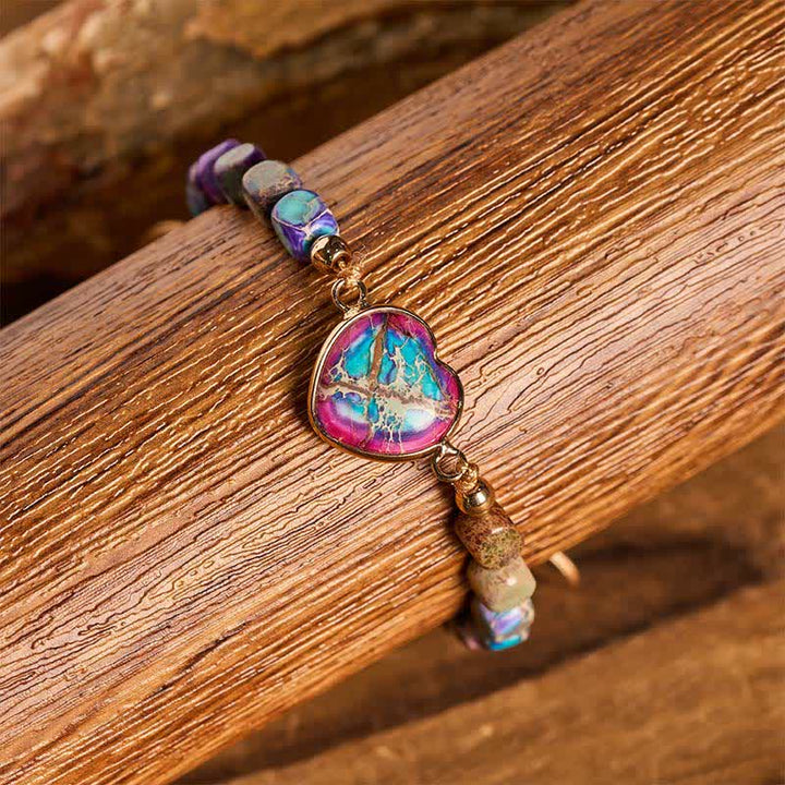Boho Soul Heart Natural Emperor Stone Bracelet - image 5