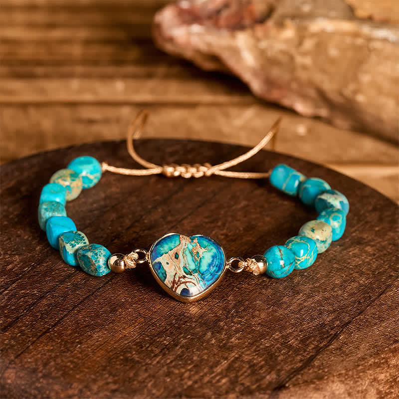 Boho Soul Heart Natural Emperor Stone Bracelet - image 10