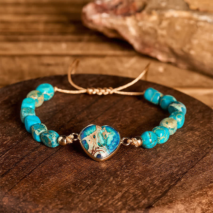 Boho Soul Heart Natural Emperor Stone Bracelet - image 10