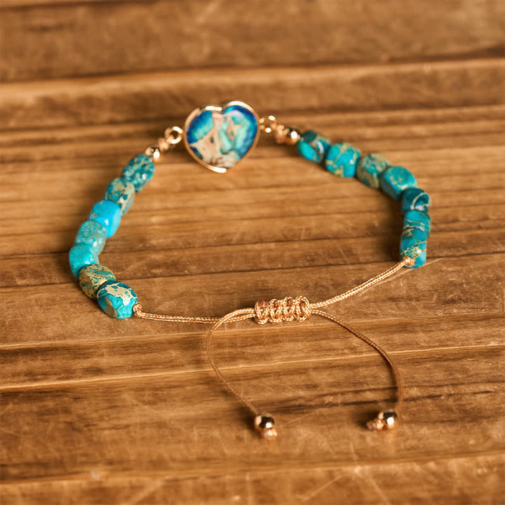 Boho Soul Heart Natural Emperor Stone Bracelet - image 11