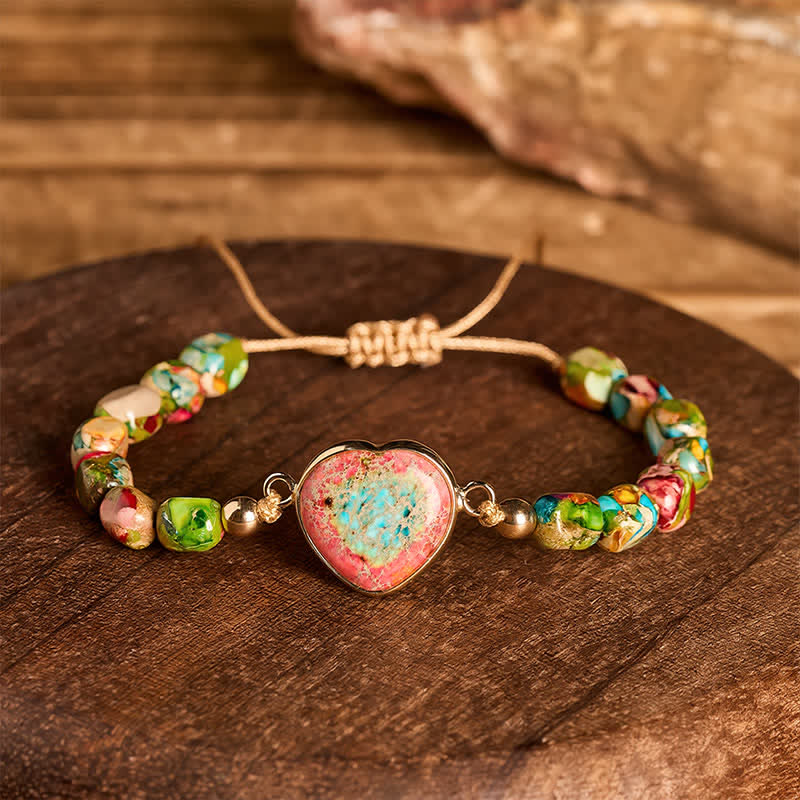 Boho Soul Heart Natural Emperor Stone Bracelet - image 2