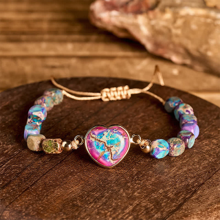 Boho Soul Heart Natural Emperor Stone Bracelet - image 6