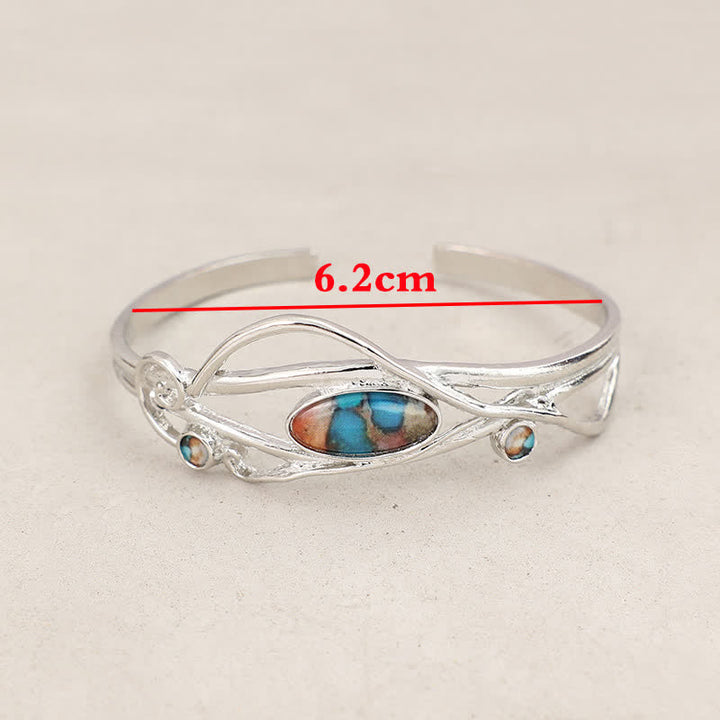 Enchanted Vine Silver Leaf Wrap Open Cuff Bracelet - image 5