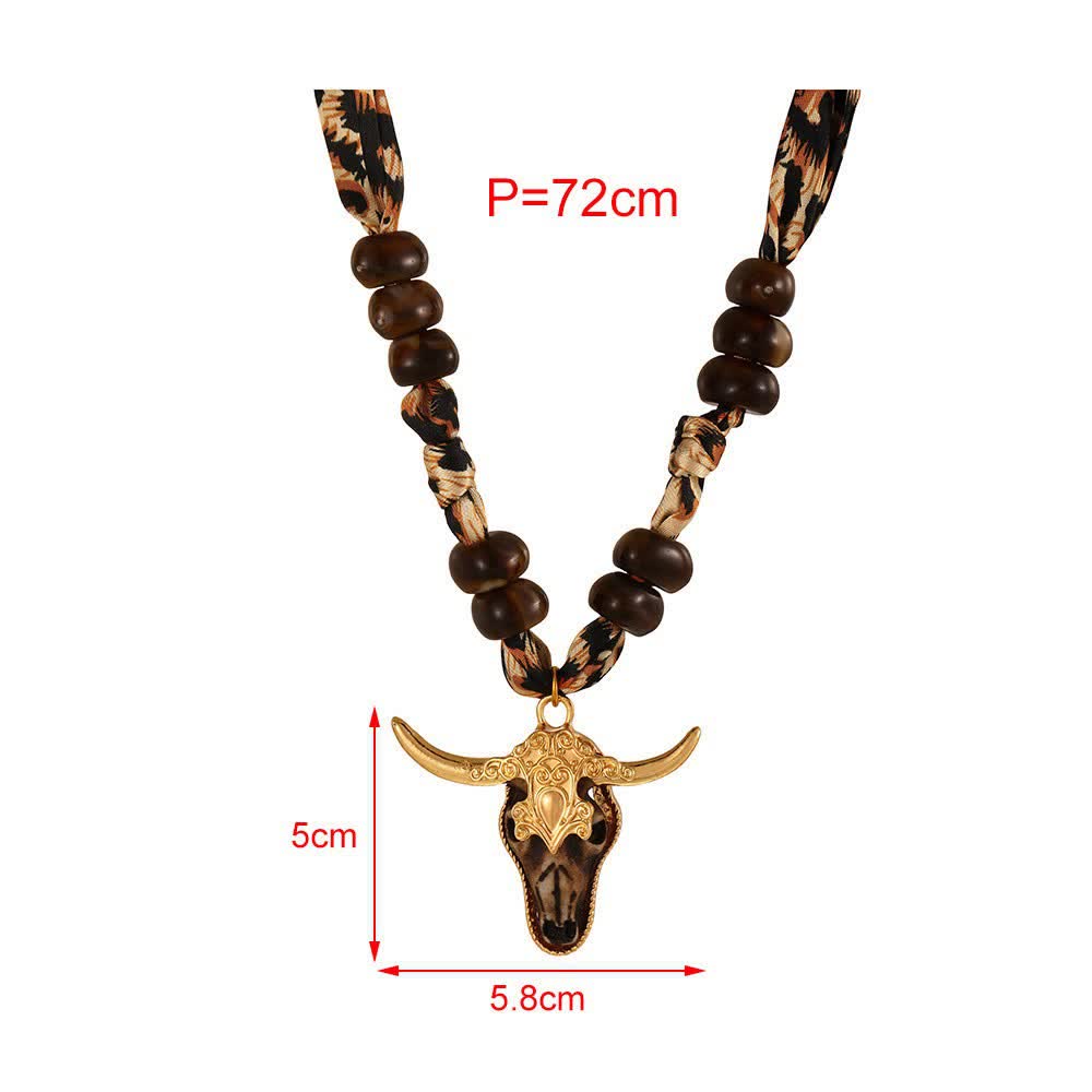 Desert Spirit Longhorn Leopard Boho Scarf Necklace Collection - image 7