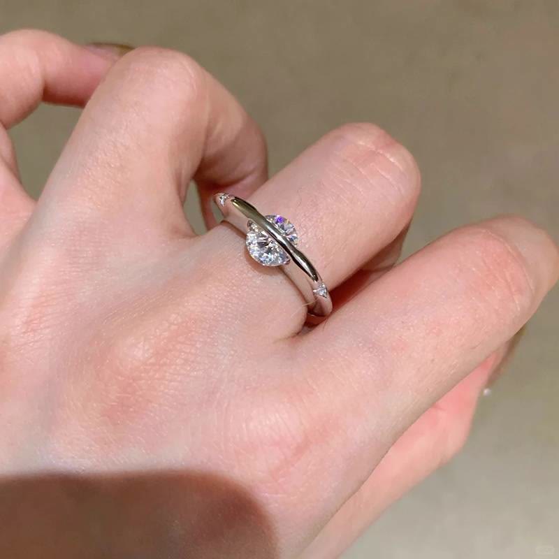 Rotatable Planet Ring Open Adjustable Brass Plated Gold Ring for Women's  Daily - image 3