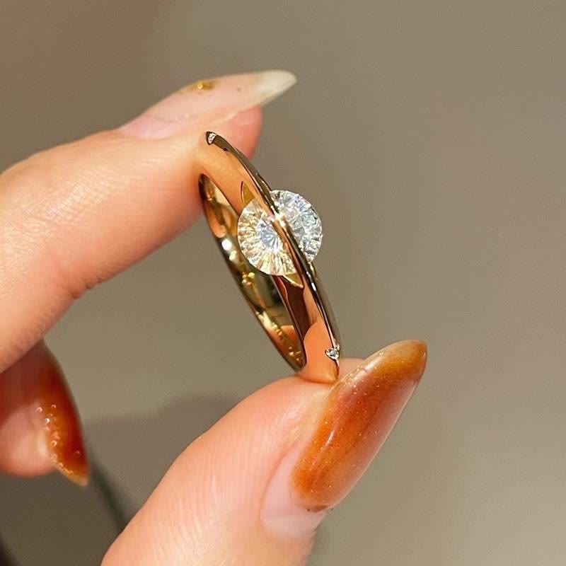 Rotatable Planet Ring Open Adjustable Brass Plated Gold Ring for Women's  Daily - Golden - image 1