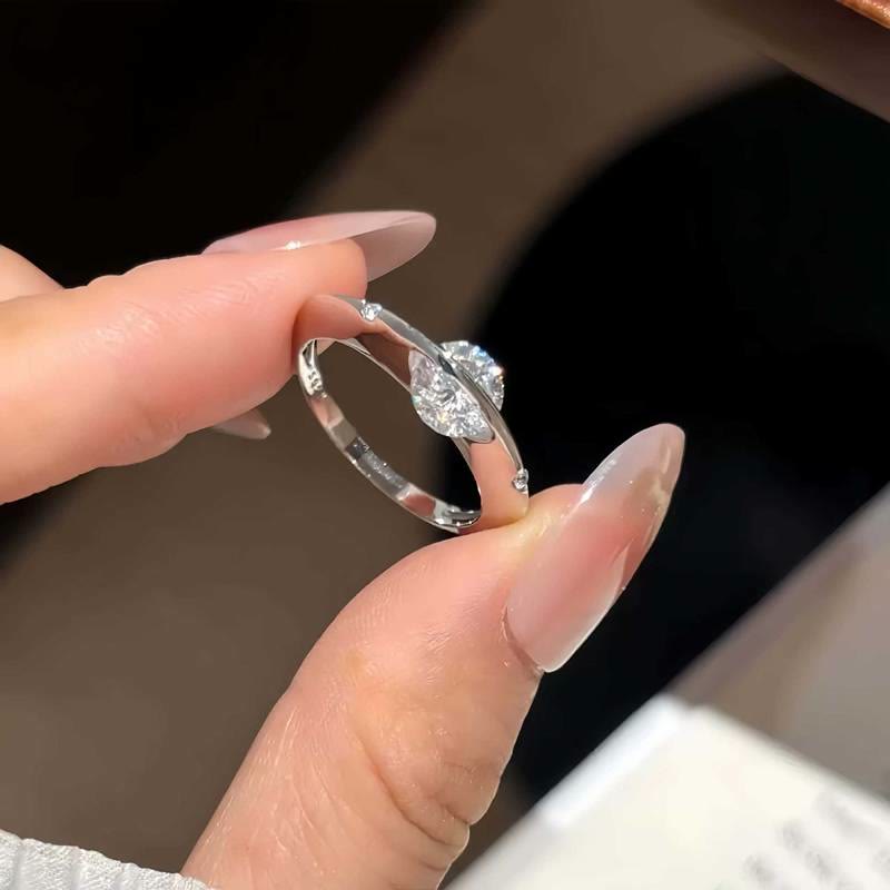 S925 Silver Rotatable Star Ring Dainty Spinning Planet Ring for Women Daily Wear Gift - Silver - US 8 - image 4
