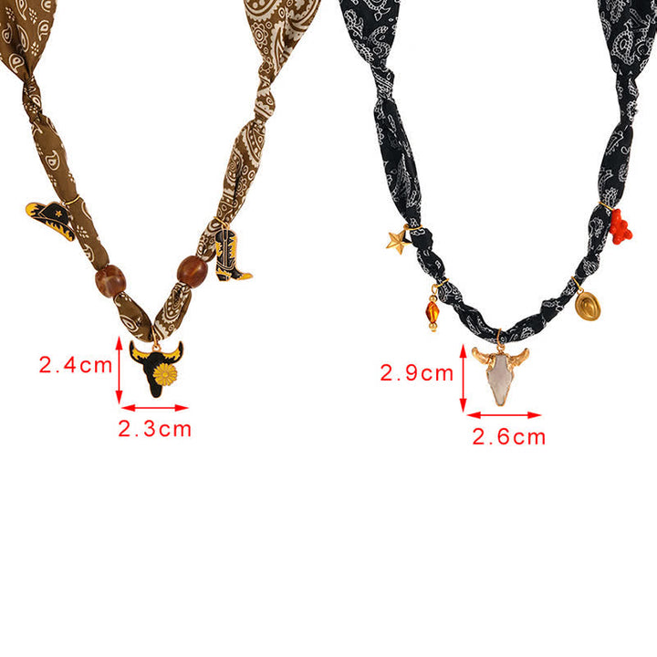 Boho Western Edition Cowboy Charms Scarf Necklace Collection - image 4