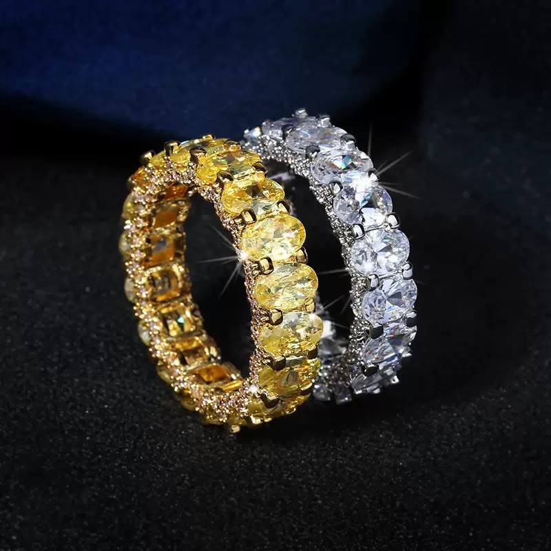 Full Eternity Zircon Band Ring Stackable Crystal Inlaid Ring for Women Party Jewelry - image 2