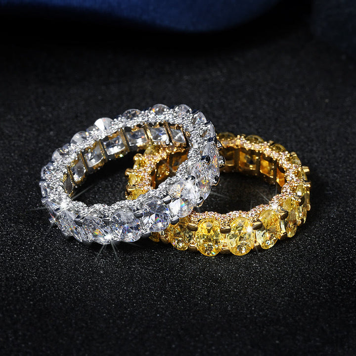 Full Eternity Zircon Band Ring Stackable Crystal Inlaid Ring for Women Party Jewelry - image 1