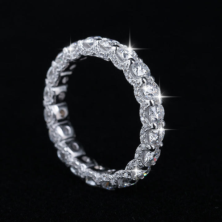 S925 Silver Full Eternity Moissanite Band Ring Stackable Wedding Ring for Women - image 1