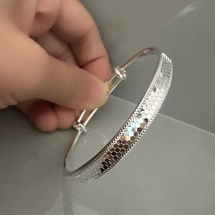 Adjustable Dragon‑Scale Bangle Push‑Pull Copper Bracelet for Women - image 1
