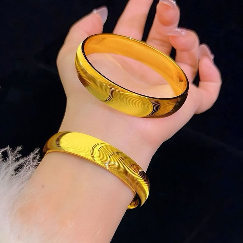 Wide‑Width Cat Eye Closed Bangle, Vintage Polished Bracelet for Women - image 9