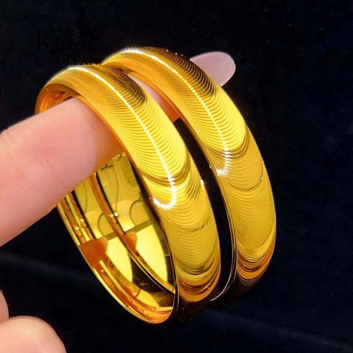 Wide‑Width Cat Eye Closed Bangle, Vintage Polished Bracelet for Women - image 7