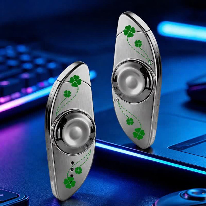 Creative Eye Stress Relief Fidget Spinner Butane Lighter - Four Leaf Clover - Gray - image 15