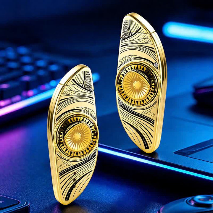 Creative Eye Stress Relief Fidget Spinner Butane Lighter - Eye - Gold - image 1