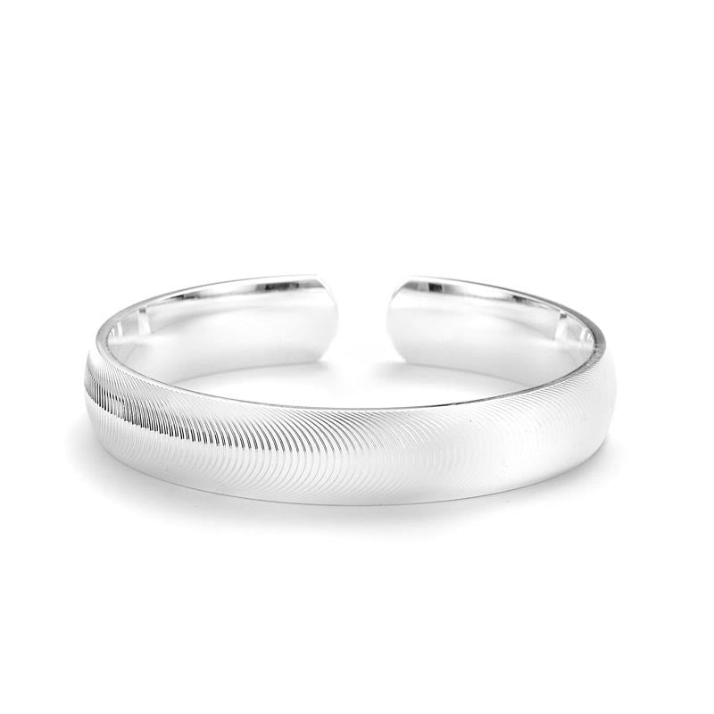Adjustable Open Cat Eye Texture Bangle Electroplated Bracelet for Women - image 7
