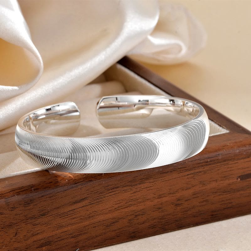 Adjustable Open Cat Eye Texture Bangle Electroplated Bracelet for Women - image 4