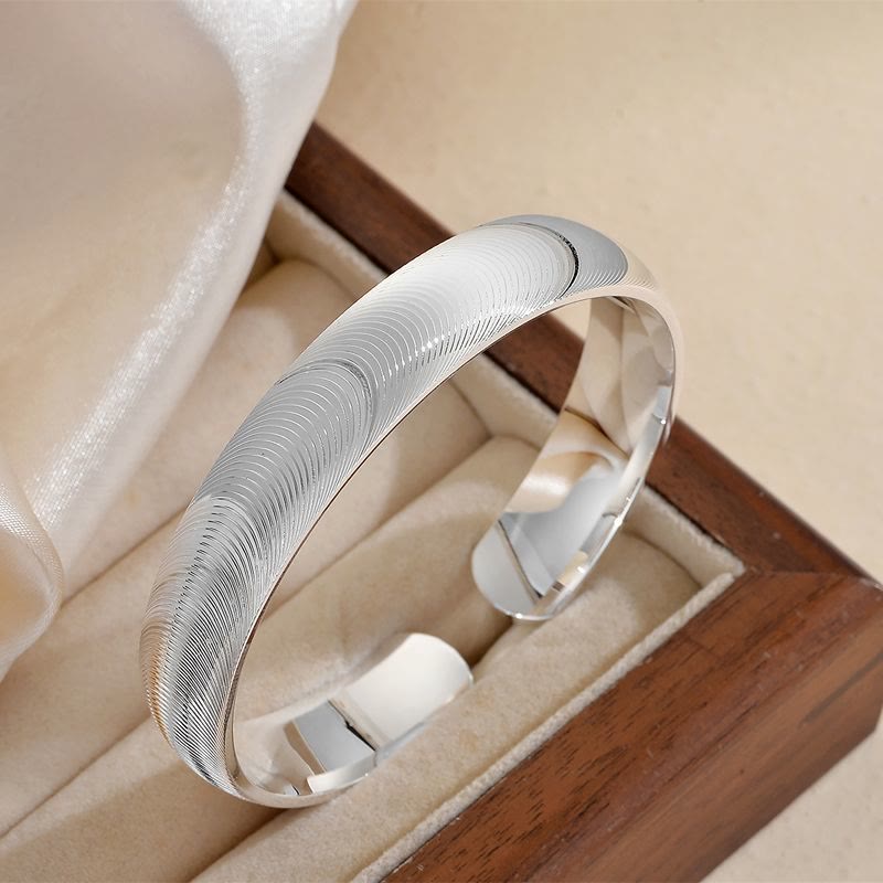 Adjustable Open Cat Eye Texture Bangle Electroplated Bracelet for Women - image 5