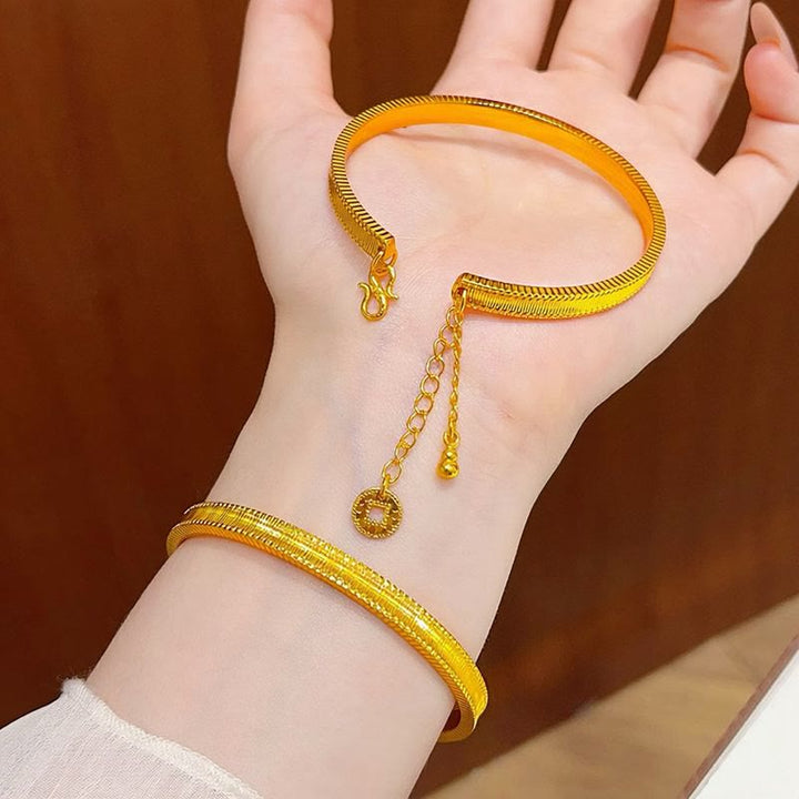 Vintage Open Adjustable Bracelet With Coin Gourd Tassel Retro Electroplated Bracelet for Women - image 6