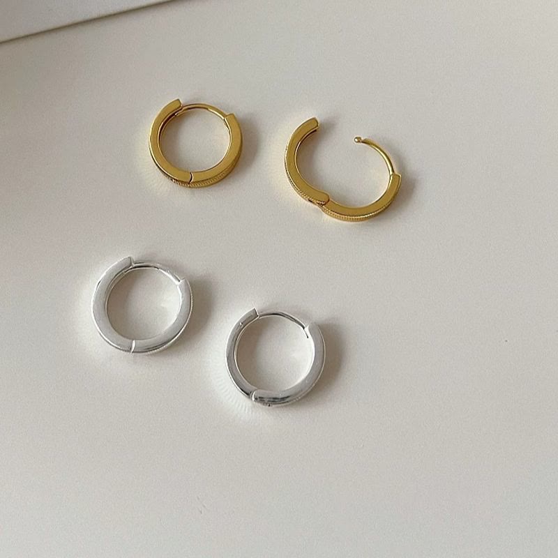 S925 Silver Textured Cat‑Eye Hoop Earrings For Women - image 9