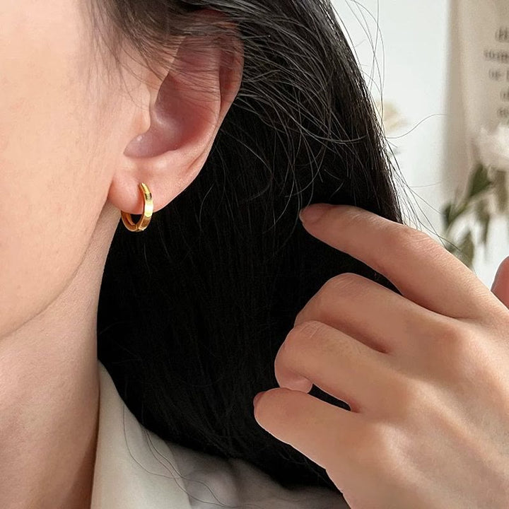 S925 Silver Textured Cat‑Eye Hoop Earrings For Women - image 12