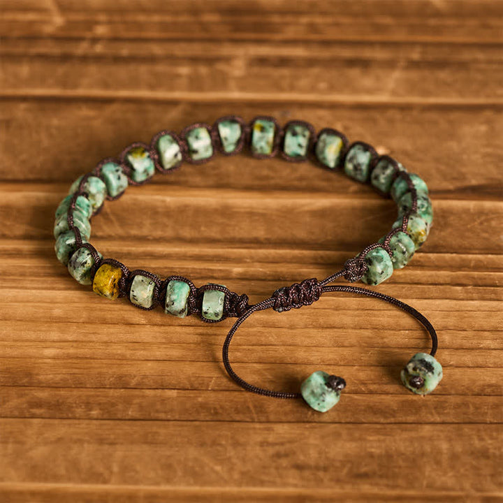 Green Tourmaline Stone Handmade Adjustable Macrame Bracelet - image 3