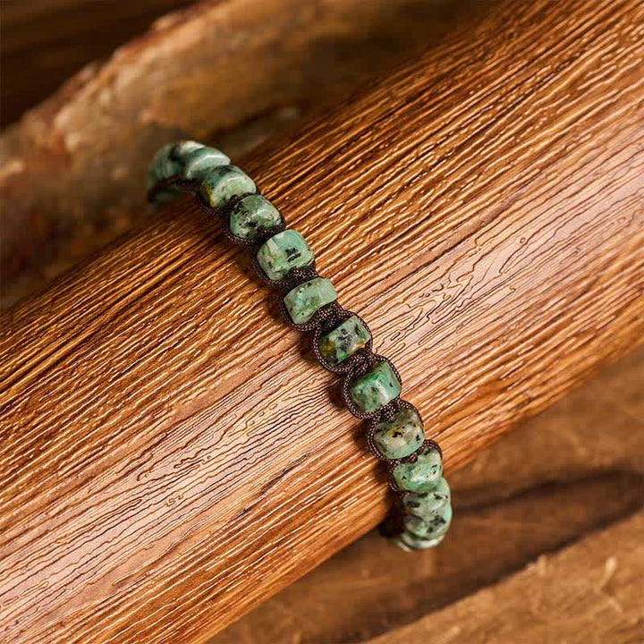 Green Tourmaline Stone Handmade Adjustable Macrame Bracelet - image 1