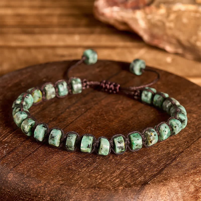 Green Tourmaline Stone Handmade Adjustable Macrame Bracelet - image 2