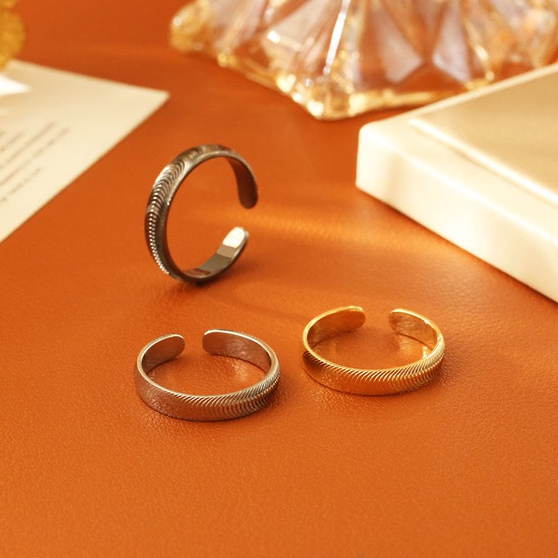 Vintage Dragon‑Scale Textured Adjustable Open‑Cuff Ring Unisex - image 2