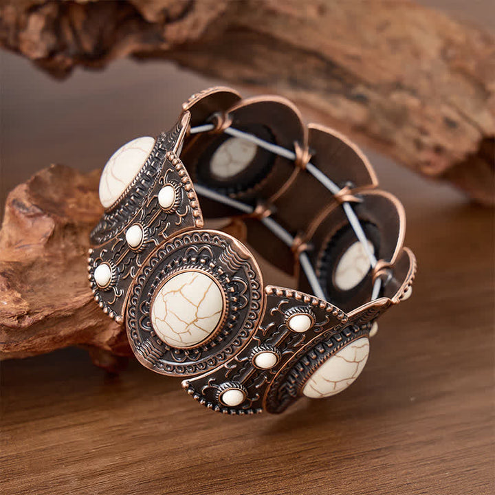 Palace Inspired Large Turquoise Beaded Wide Open Cuff Bracelet - image 7