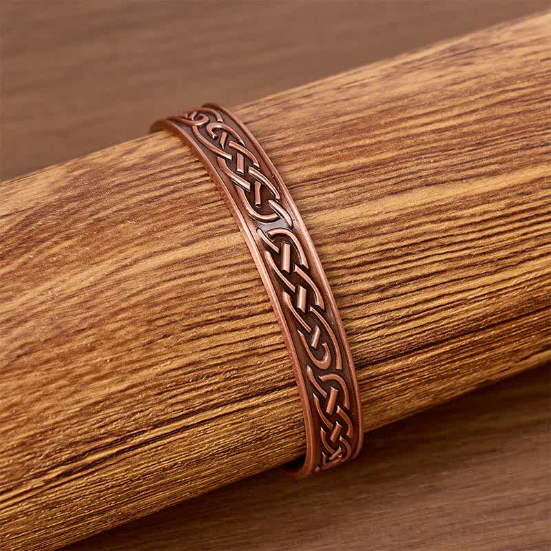 Rose Flower Copper Magnetic Healing Open Cuff Bracelet - image 1