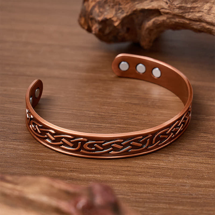 Rose Flower Copper Magnetic Open Cuff Bracelet - image 2